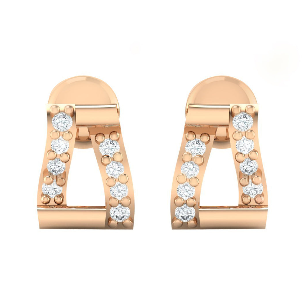 18Kt rose gold real diamond earring by diamtrendz