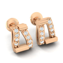 Load image into Gallery viewer, 18Kt rose gold real diamond earring by diamtrendz
