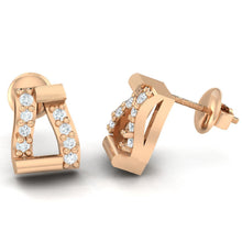 Load image into Gallery viewer, 18Kt rose gold real diamond earring by diamtrendz
