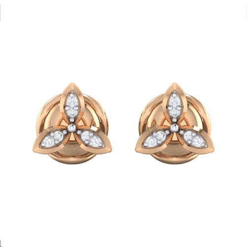 18Kt rose gold real diamond earring by diamtrendz