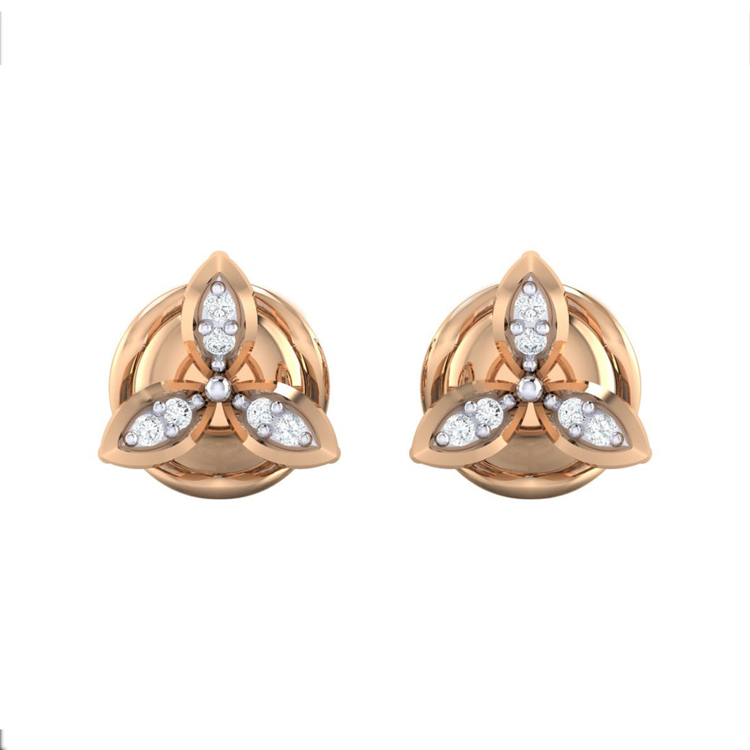 18Kt rose gold real diamond earring by diamtrendz