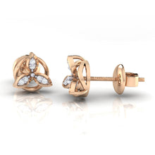 Load image into Gallery viewer, 18Kt rose gold real diamond earring by diamtrendz
