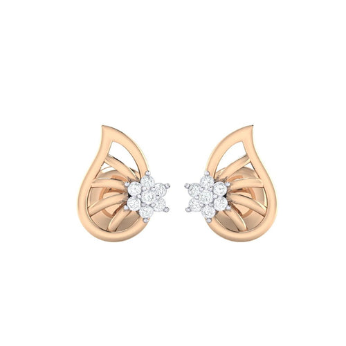 18Kt rose gold real diamond earring 7(2) by diamtrendz