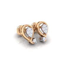 Load image into Gallery viewer, 18Kt rose gold real diamond earring by diamtrendz
