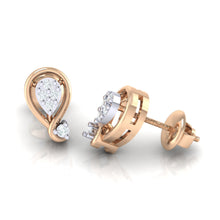 Load image into Gallery viewer, 18Kt rose gold real diamond earring by diamtrendz
