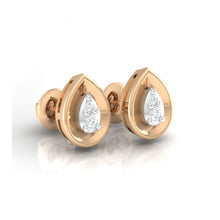 Load image into Gallery viewer, 18Kt rose gold pear diamond earring by diamtrendz
