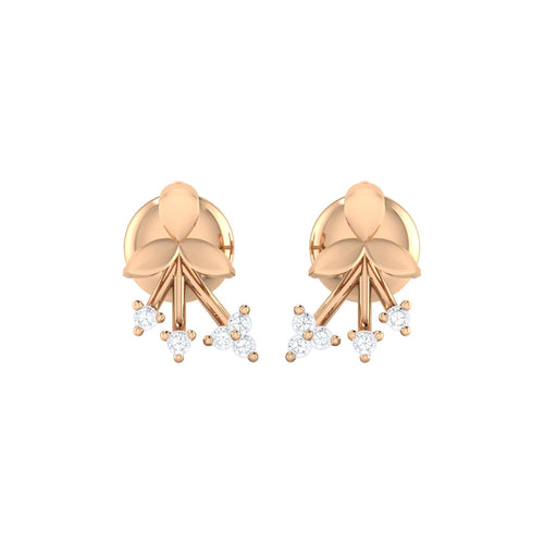 18Kt rose gold real diamond earring by diamtrendz