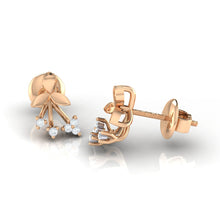 Load image into Gallery viewer, 18Kt rose gold real diamond earring by diamtrendz
