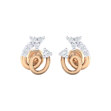 Load image into Gallery viewer, 18Kt rose gold spiral diamond earring by diamtrendz
