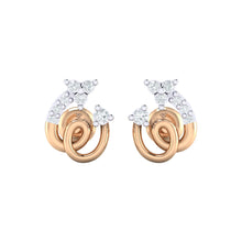 Load image into Gallery viewer, 18Kt rose gold spiral diamond earring by diamtrendz
