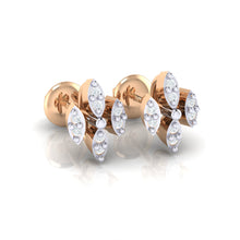 Load image into Gallery viewer, 18Kt rose gold real diamond earring by diamtrendz
