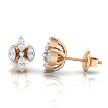 Load image into Gallery viewer, 18Kt rose gold real diamond earring by diamtrendz

