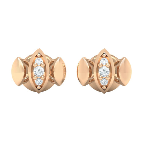 18Kt rose gold real diamond earring by diamtrendz