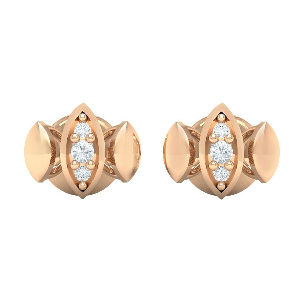 18Kt rose gold real diamond earring by diamtrendz