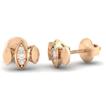 Load image into Gallery viewer, 18Kt rose gold real diamond earring by diamtrendz
