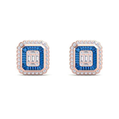 18Kt rose gold designer diamond earring by diamtrendz