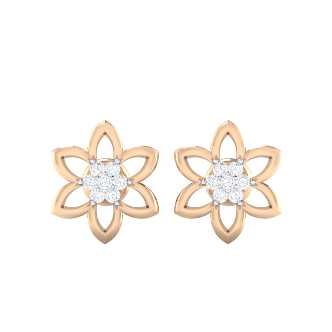 18Kt rose gold real diamond earring 8(2) by diamtrendz