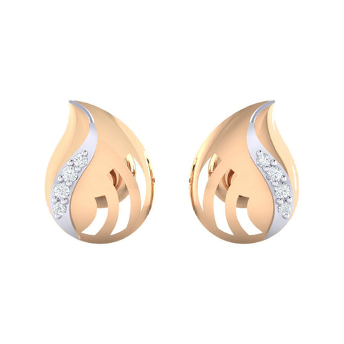 18Kt rose gold real diamond earring by diamtrendz