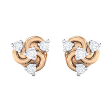 Load image into Gallery viewer, 18Kt rose gold real diamond earring by diamtrendz
