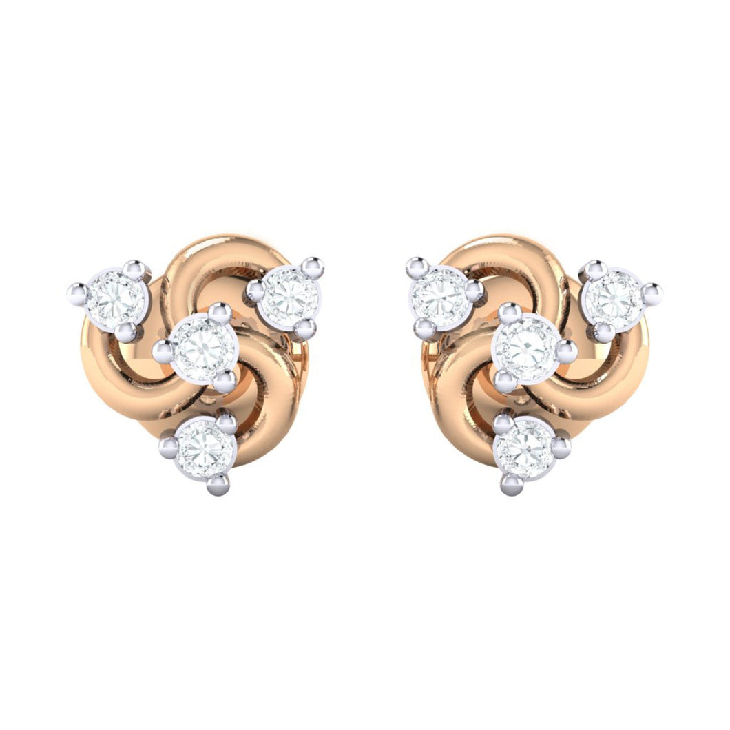 18Kt rose gold real diamond earring by diamtrendz