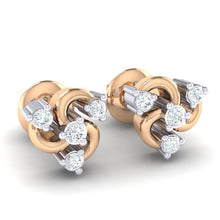 Load image into Gallery viewer, 18Kt rose gold real diamond earring by diamtrendz
