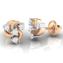 Load image into Gallery viewer, 18Kt rose gold real diamond earring by diamtrendz
