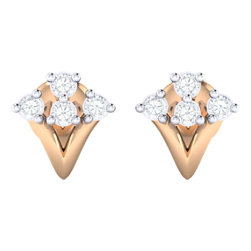 18Kt rose gold real diamond earring by diamtrendz