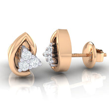 Load image into Gallery viewer, 18Kt rose gold real diamond earring by diamtrendz
