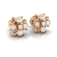 Load image into Gallery viewer, 18Kt rose gold real diamond earring by diamtrendz
