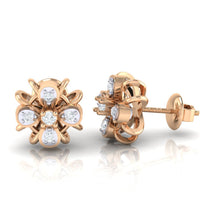 Load image into Gallery viewer, 18Kt rose gold real diamond earring by diamtrendz
