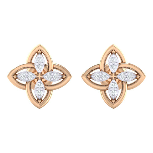 18Kt rose gold real diamond earring by diamtrendz
