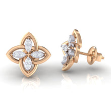 Load image into Gallery viewer, 18Kt rose gold real diamond earring by diamtrendz
