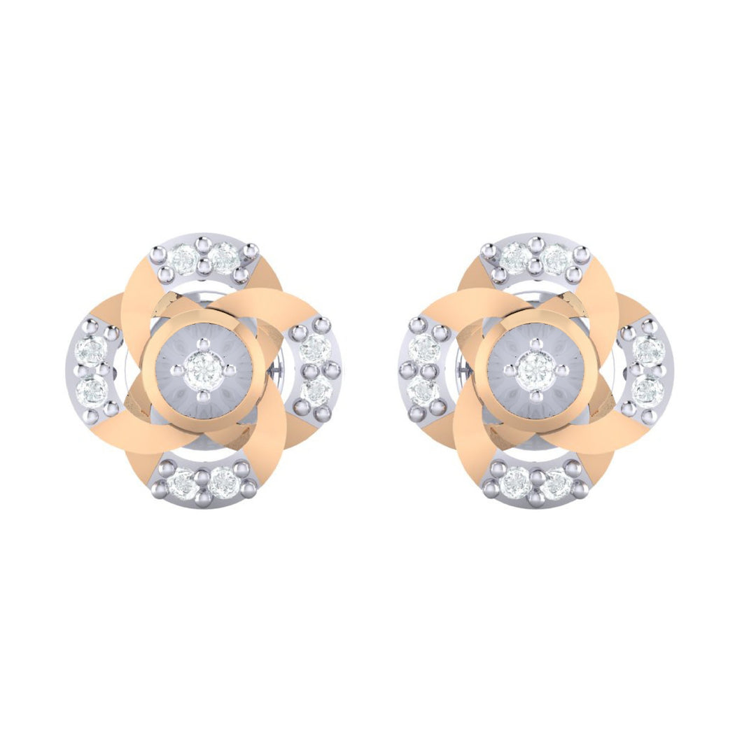 18Kt rose gold real diamond earring by diamtrendz