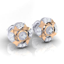 Load image into Gallery viewer, 18Kt rose gold real diamond earring by diamtrendz
