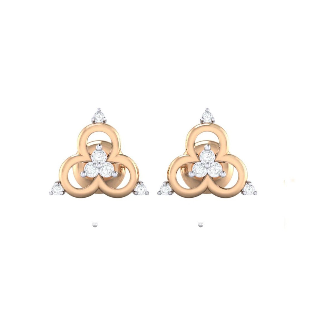 18Kt rose gold real diamond earring 9(2) by diamtrendz