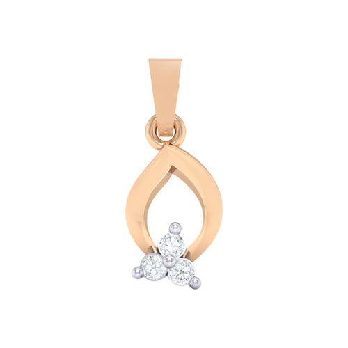 18Kt rose gold real diamond pendant 11(1) by diamtrendz