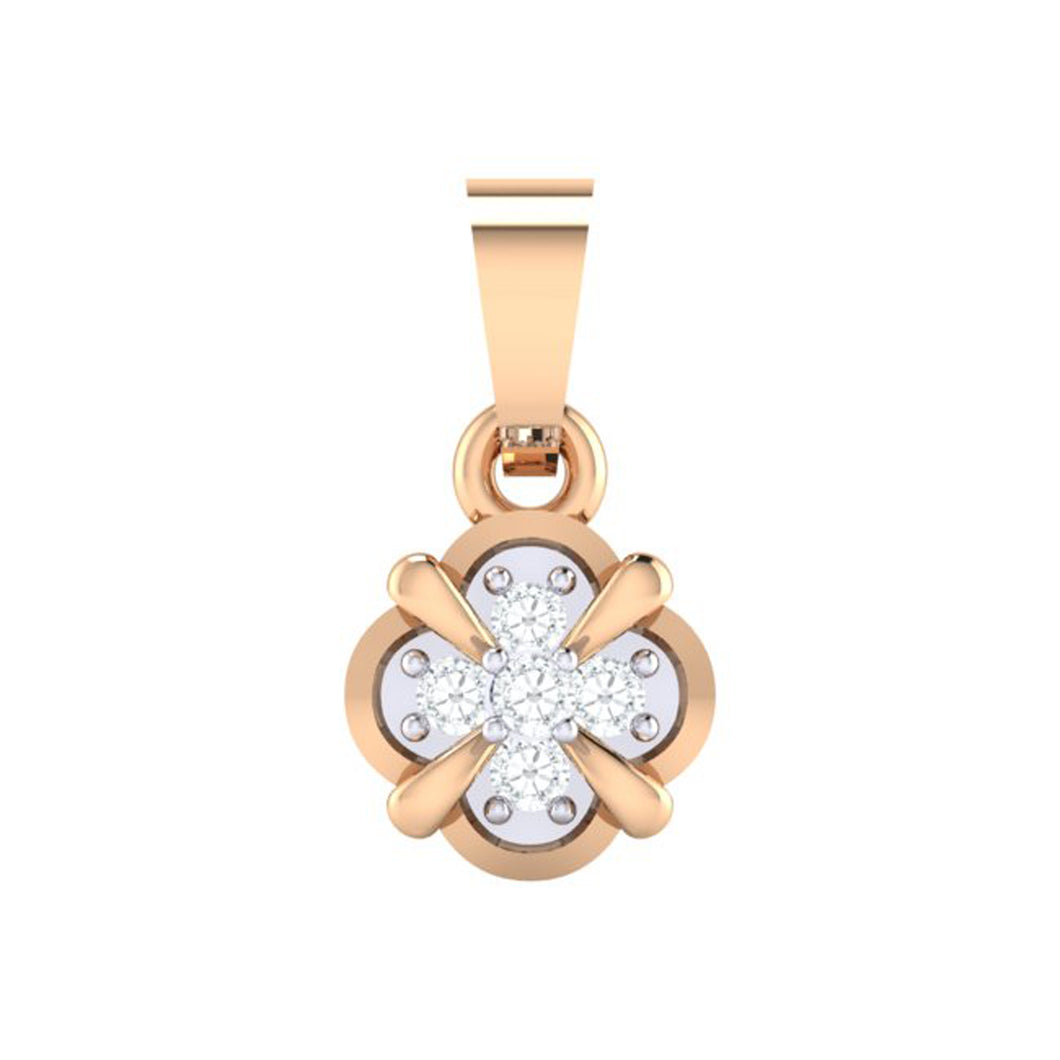 18Kt rose gold real diamond pendant 14(1) by diamtrendz