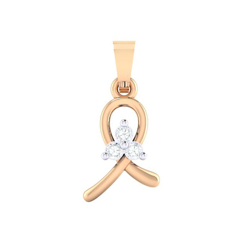 18Kt rose gold real diamond pendant 16(1) by diamtrendz