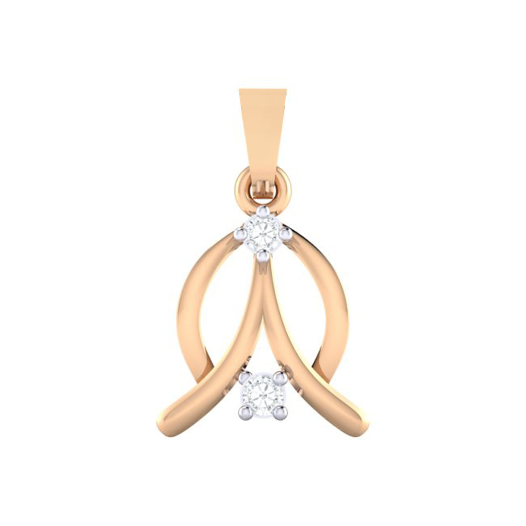 18Kt rose gold real diamond pendant by diamtrendz