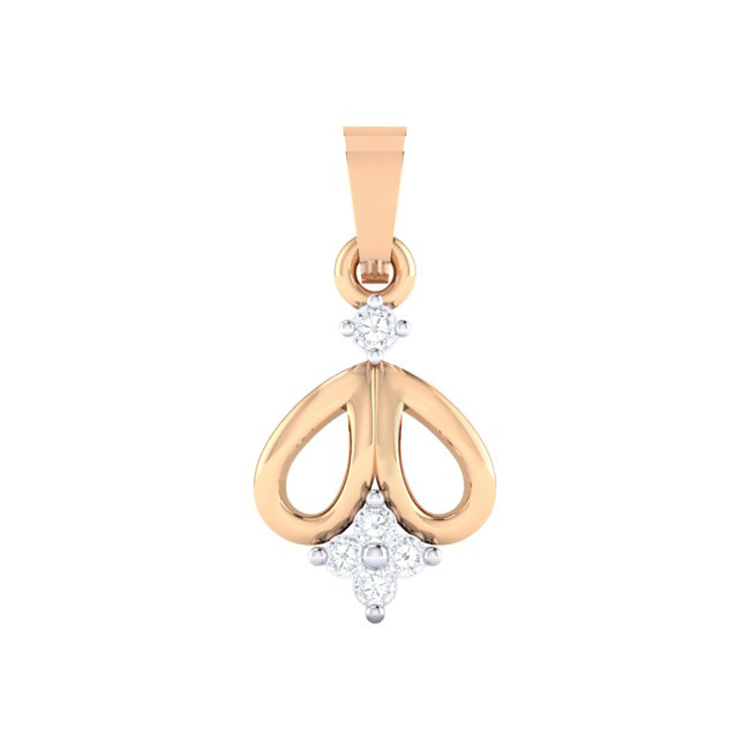 18Kt rose gold real diamond pendant by diamtrendz