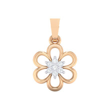 Load image into Gallery viewer, 18Kt rose gold floral diamond pendant by diamtrendz
