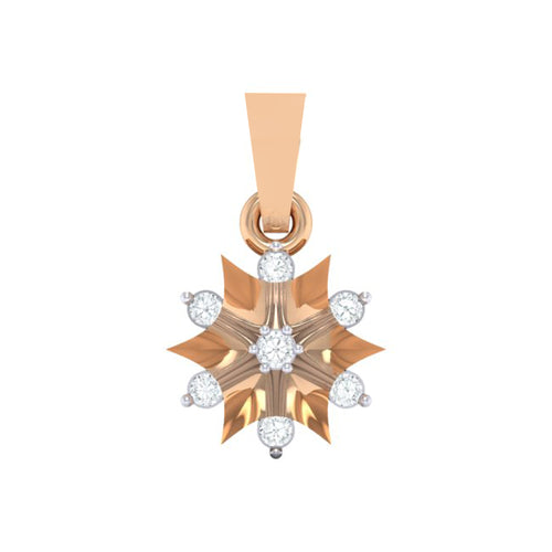 18Kt rose gold star diamond pendant by diamtrendz