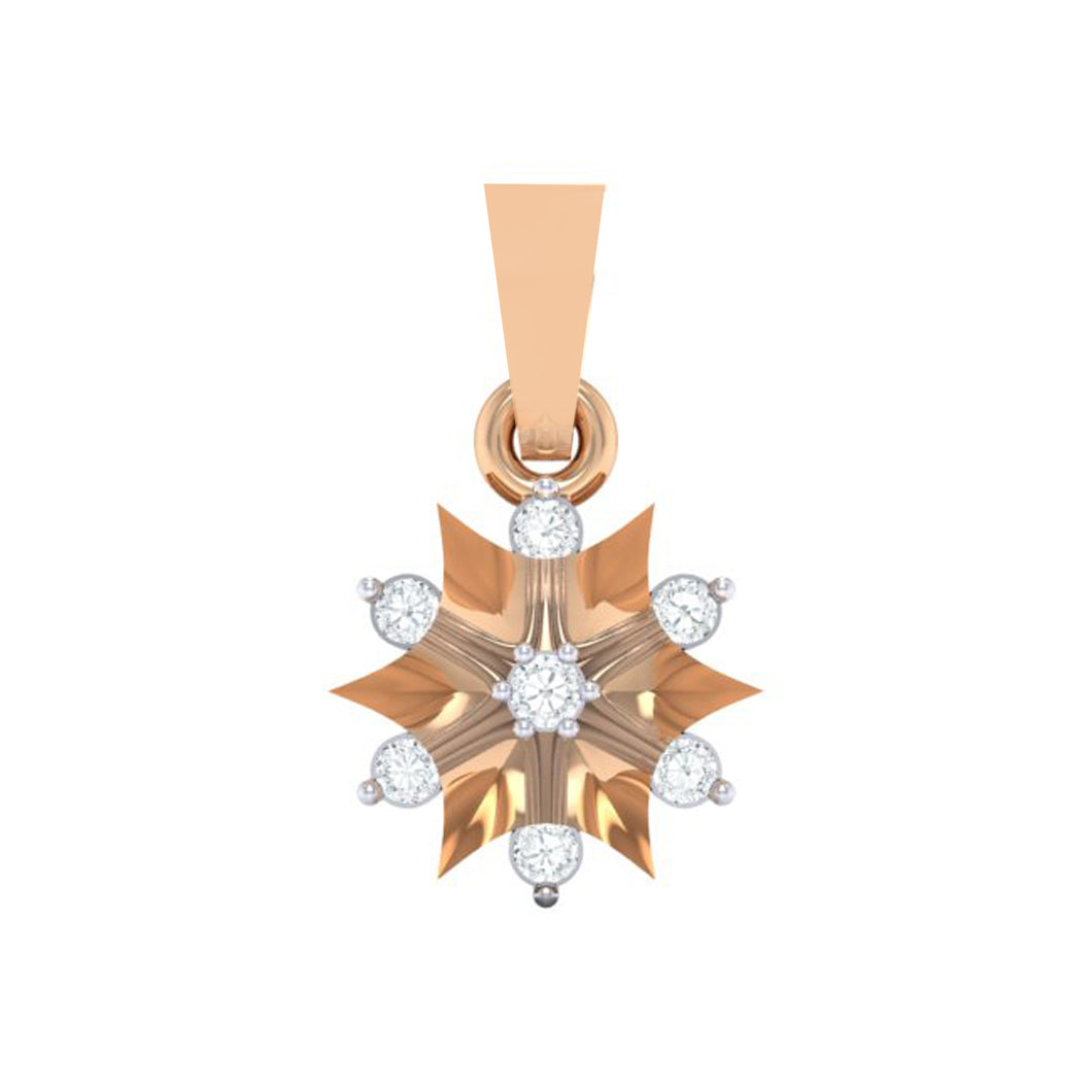 18Kt rose gold star diamond pendant by diamtrendz