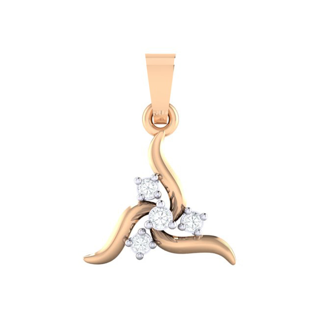 18Kt rose gold real diamond pendant by diamtrendz