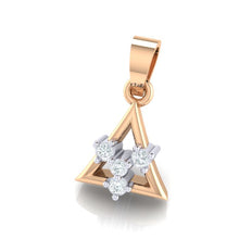 Load image into Gallery viewer, 18Kt rose gold triangle diamond pendant by diamtrendz
