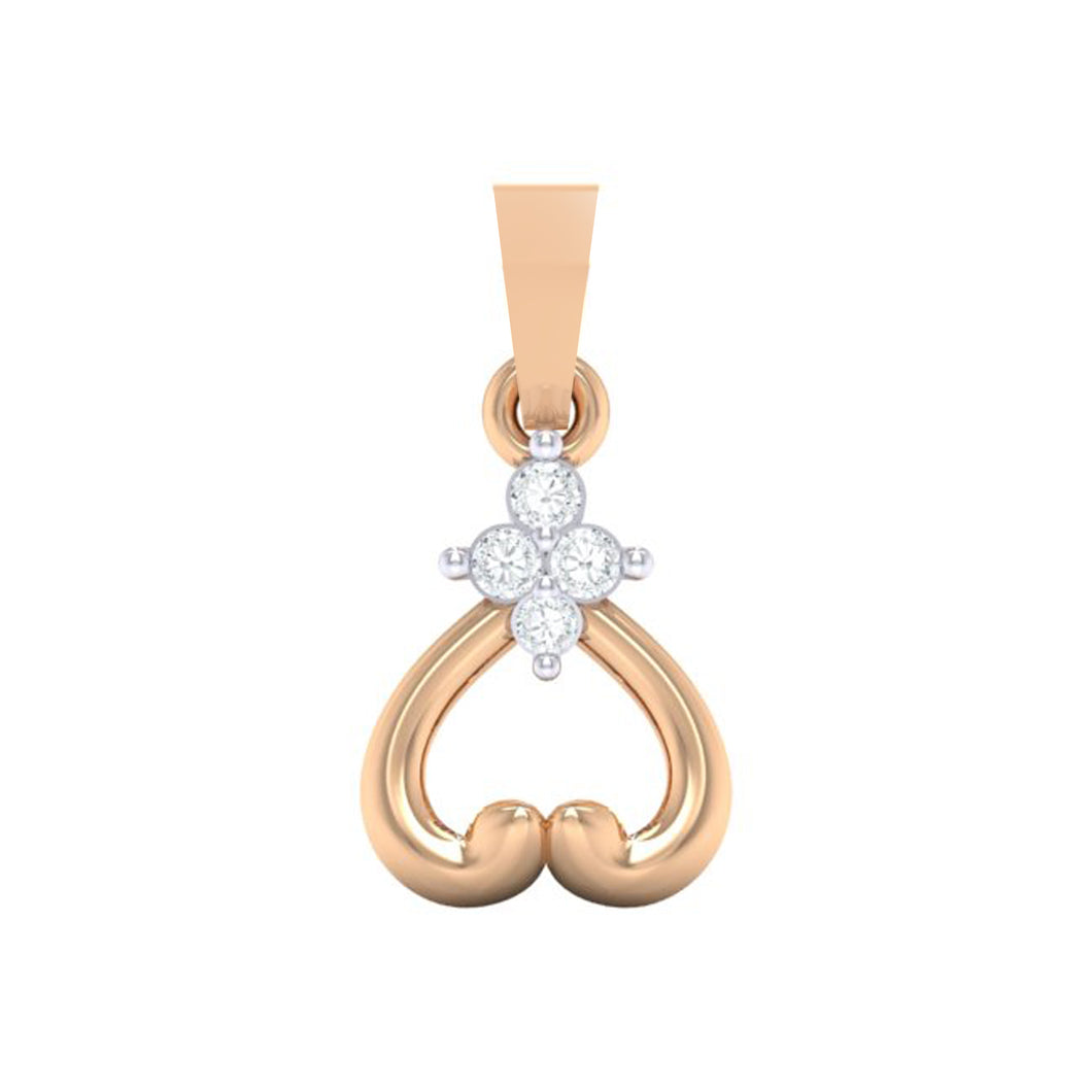 18Kt rose gold heart diamond pendant by diamtrendz
