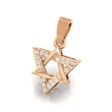 Load image into Gallery viewer, 18Kt rose gold real diamond star shape pendant by diamtrendz
