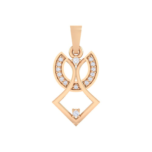 18Kt rose gold real diamond pendant by diamtrendz