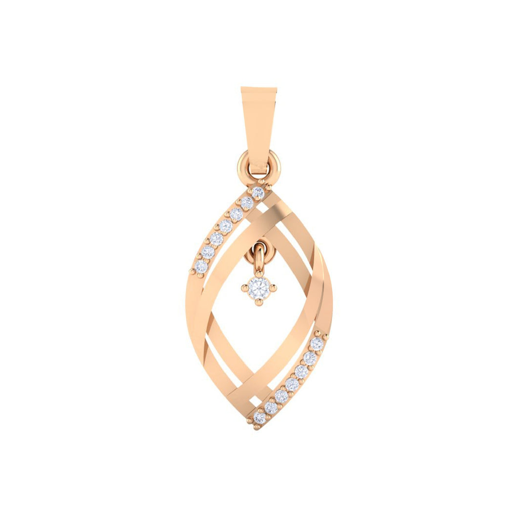 18Kt rose gold real diamond pendant by diamtrendz