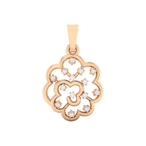 18Kt rose gold real diamond pendant by diamtrendz